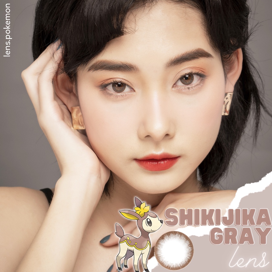 Kính áp tròng SHIKIJIKA-GRAY xám ngọc giãn nhẹ 14.0mm - Lens thời trang Hàn Quốc chính hãng