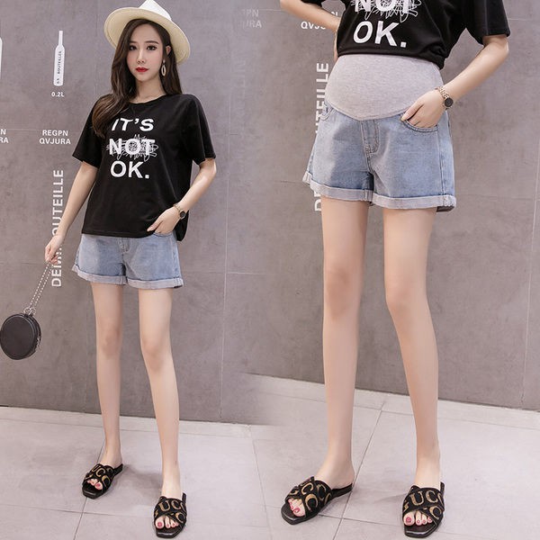 Quần Short Jeans Thoải Mái Cho Bà Bầu