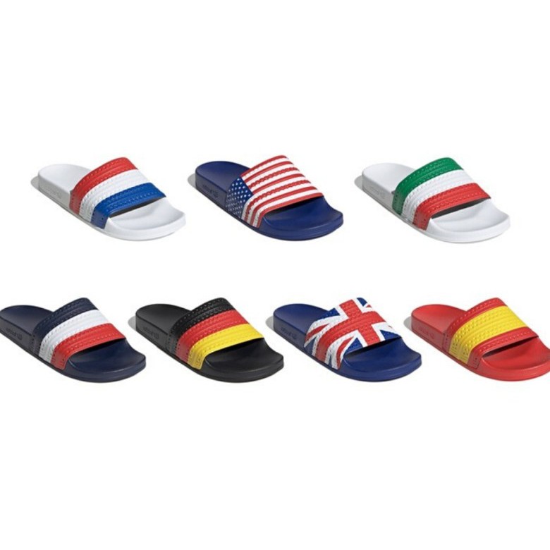 Dép Adidas Adilette Slides 100% Authentic - Dép Adidas hình cờ quốc kỳ Chính hãng. Made in Italy