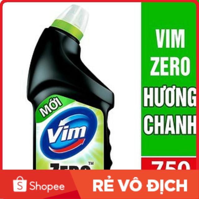 Dung dịch vệ sinh nhà tắm bồn cầu VIM Zero hương chanh Xanh Chai 750ml