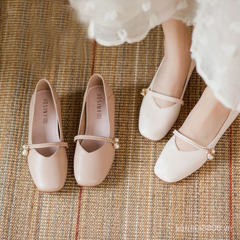 Giày gót thấp mũi tròn đế mềm ngọt ngào thời trang nữ tính