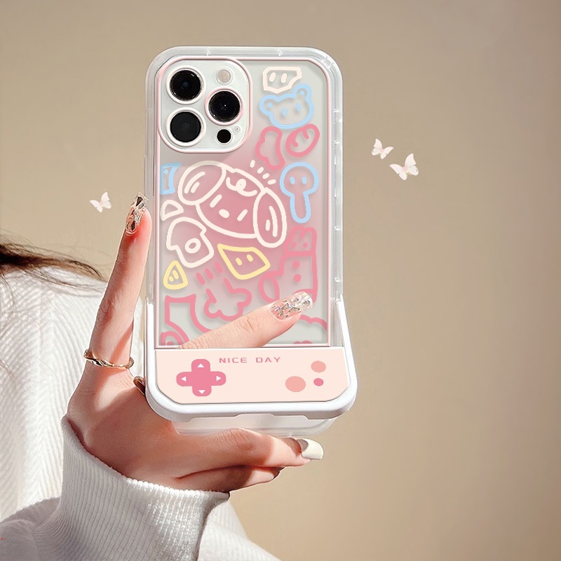 Ốp Điện Thoại Dẻo Màu Hồng Họa Tiết Hoạt Hình Cô Gái Dễ Thương Cho IPhone 13 12 11 Pro Max X XS Max XR 6 6s 7 8 Plus