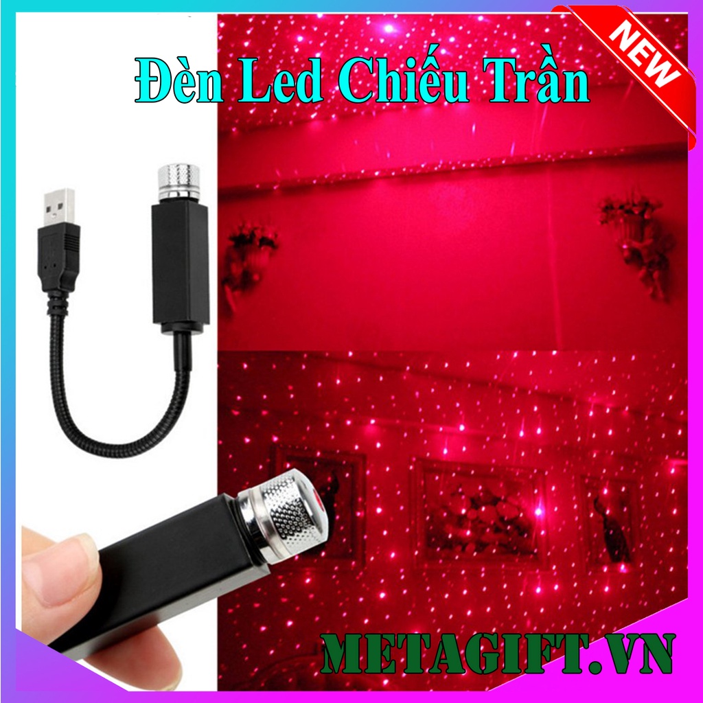 Đèn led chiếu sao chiếu trần xe ô tô, trần nhà bầu trời sao tia laser trang trí cắm cổng usb