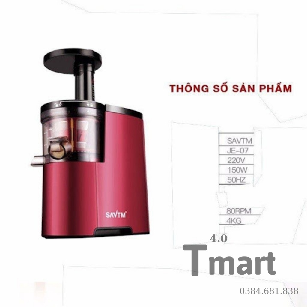 Máy ép chậm trái cây rau củ SAVTM ĐỜI MỜI NHẤT máy xay hoa quả ép chậm siêu bền - Bmart4.0