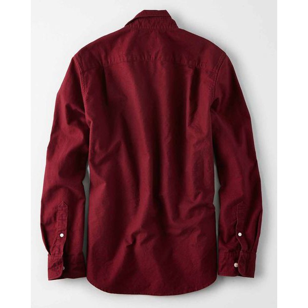FO76 SHOP Áo Sơ Mi Nam Dài Tay Vải Oxford Cotton Dày Dặn Màu Đỏ Đô | BigBuy360 - bigbuy360.vn