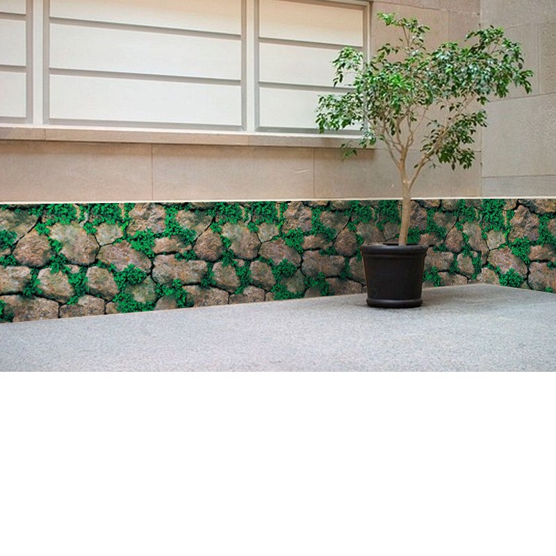 Cuộn 5M PVC giấy dán tường (có sẵn keo dán) - ĐÁ DÂY LEO 3D KT086