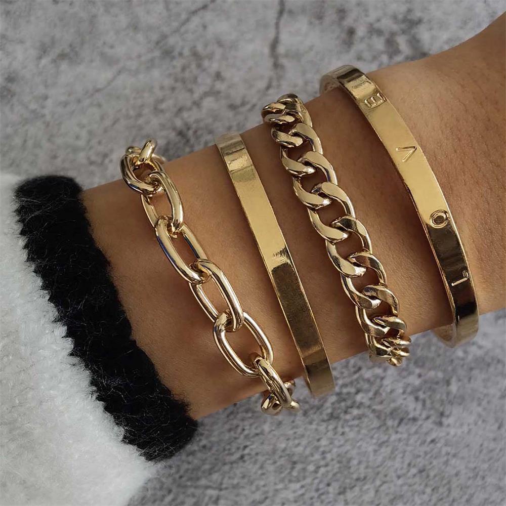 Set 4 Vòng Đeo Tay Phong Cách Cổ Điển Thời Trang Dành Cho Nữ