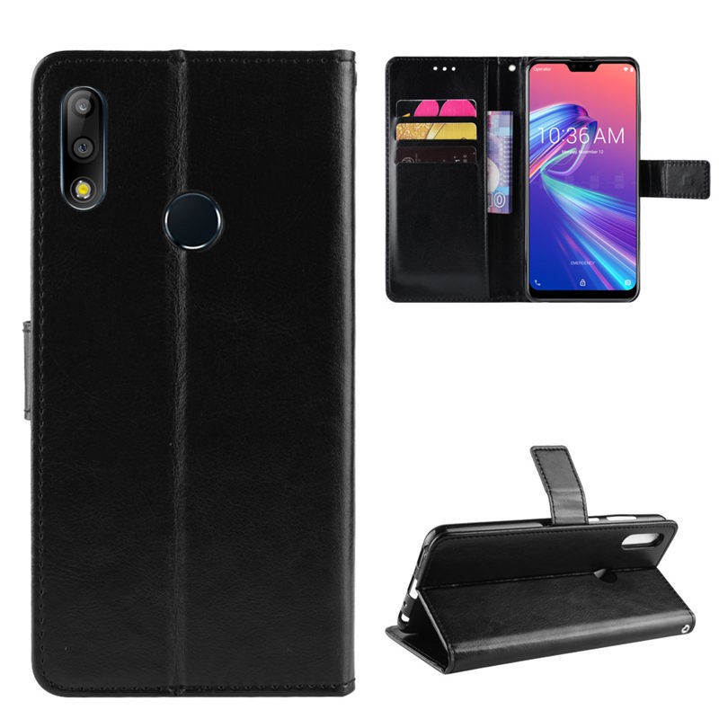 Bao Da Điện Thoại Nắp Gập Cài Khóa Có Ngăn Đựng Thẻ Cho ASUS Zenfone Max Pro M2 4 Max Pro 5 5Z Live L1