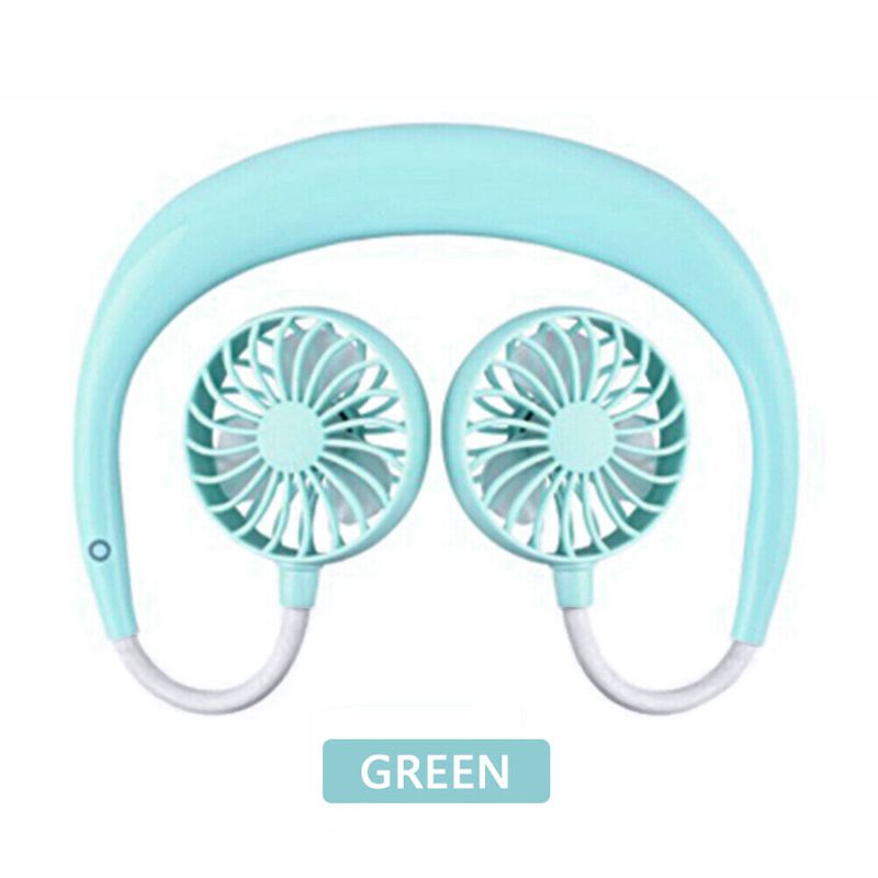 1 Quạt USB Đeo Cổ Rảnh Tay Di Động 3 Tốc Độ Điều Chỉnh Được 360 Độ° Dụng Cụ Xoay Tròn Bằng Thép Không Gỉ