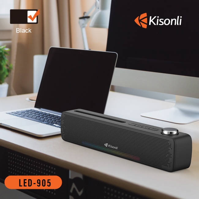 Loa Bluetooth Soundbar Kisonli LED-905 led RGB, có giá đỡ điện thoại, hỗ trợ thẻ nhớ/USB/AUX/FM