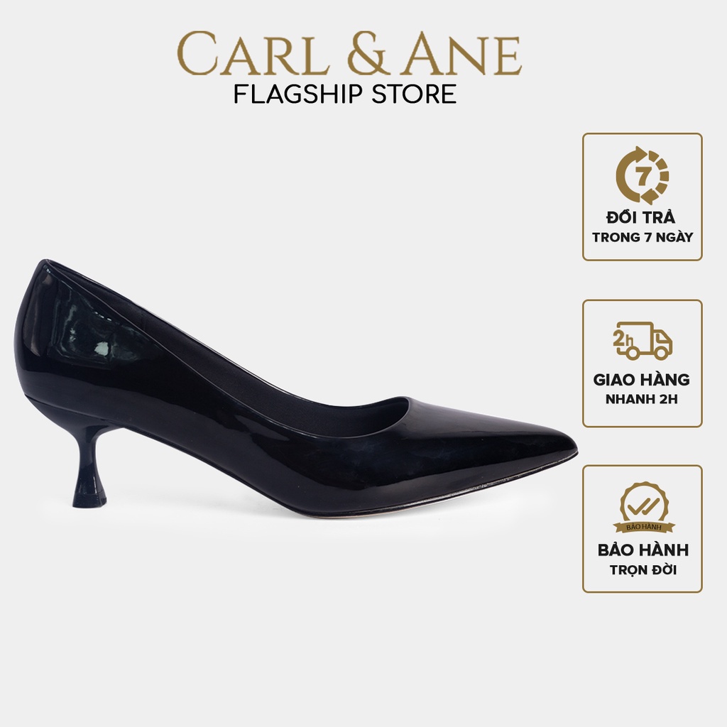 Carl & Ane - Giày cao gót Carl & Ane 2022 mũi nhọn cao 4cm màu đen _ CP009