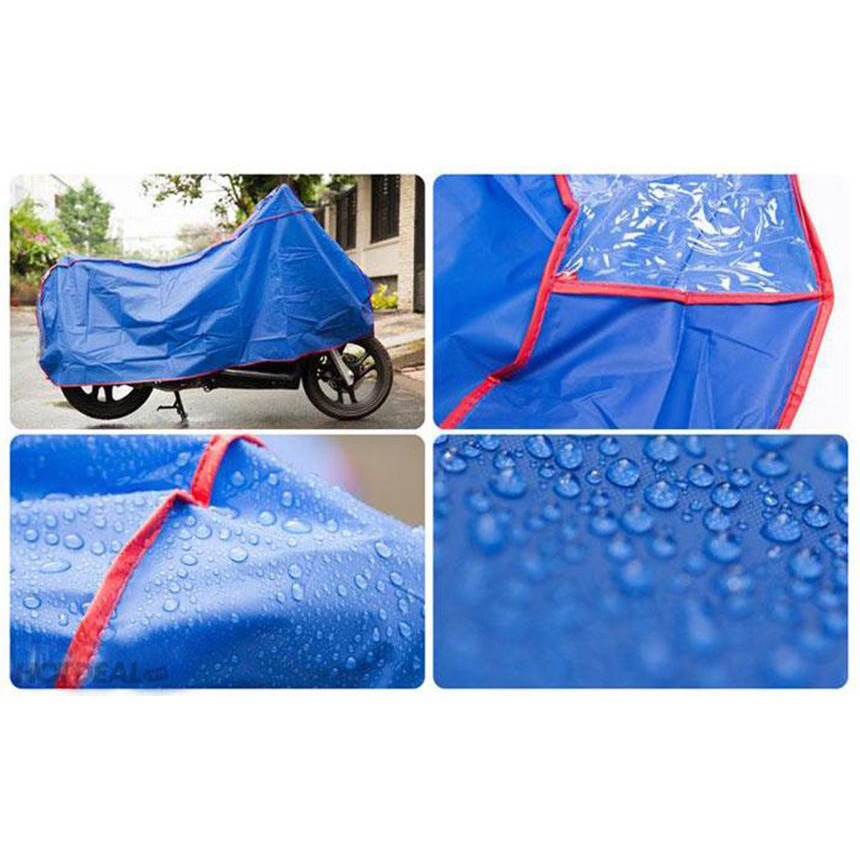 Bạt phủ xe máy che nắng, mưa, Bạt phủ xe tráng nhôm - Siêu dày dặn, chống thấm nước, chống trộm, lớp nỉ chống xước xe