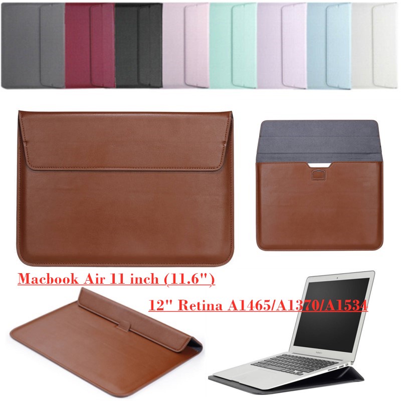 Vỏ Da Đựng Laptop Có Nam Châm Cho Macbook Air 11 inch  12" Retina A1465 / A1370 / A1534