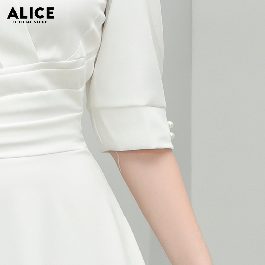 Váy Dự Tiệc Nữ Cổ Vuông ALICE Thiết Kế Dáng Dài Xòe Tay Lỡ Thắt Eo Cho Nữ Đi Chơi, Đi Dự Tiệc V677 | BigBuy360 - bigbuy360.vn