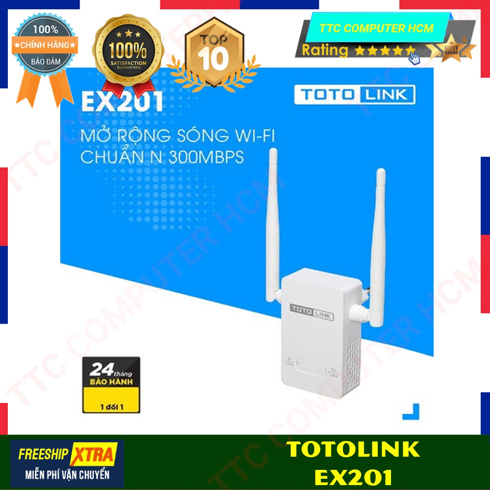 TOTOLINK EX201 | EX201 - Bộ mở rộng sóng Wi-Fi chuẩn N 300Mbps - HÀNG CHÍNH HÃNG TTC COPUTER HCM