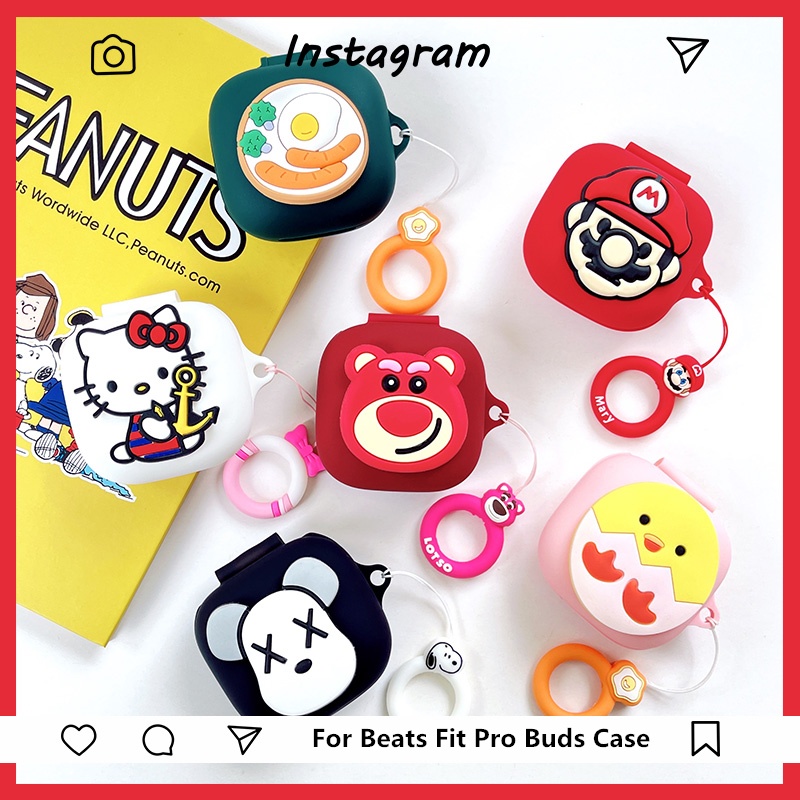 Vỏ Bảo Vệ Hộp Sạc Tai Nghe Bluetooth Không Dây Beats Fit Pro Bằng Silicon Mềm Chống Sốc Hình Quả Trứng