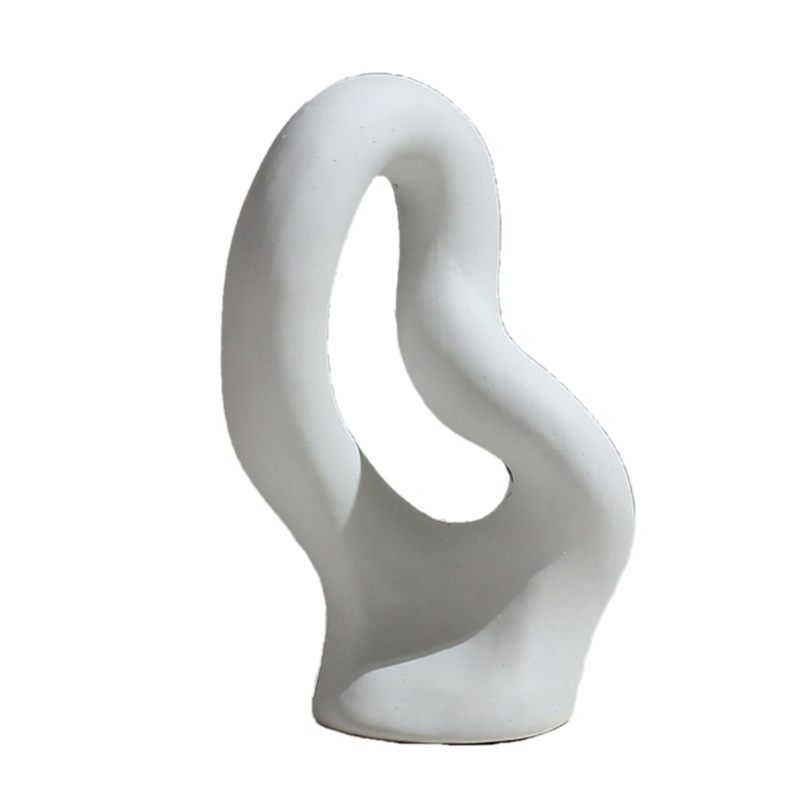 Chậu Hoa Bằng Gốm Sứ Màu Trắng Thiết Kế Hình Học Hiện Đại Phong Cách Bắc Âu