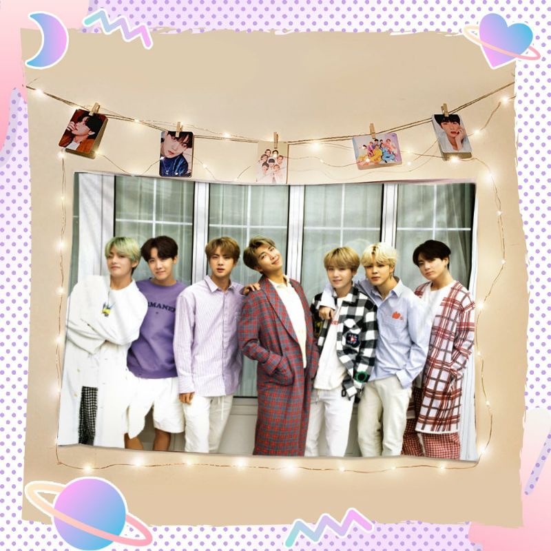 Tranh vải BTS treo tường trang trí, làm back ground 💜💜💜 | BigBuy360 - bigbuy360.vn