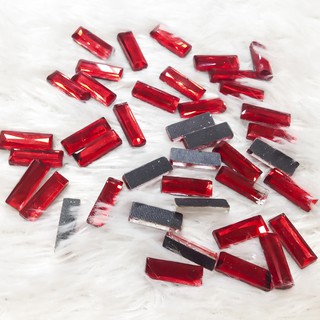 Hạt đá vuông ủi nhiệt cườm hong kong đính áo hình chữ nhật size 1.5cm