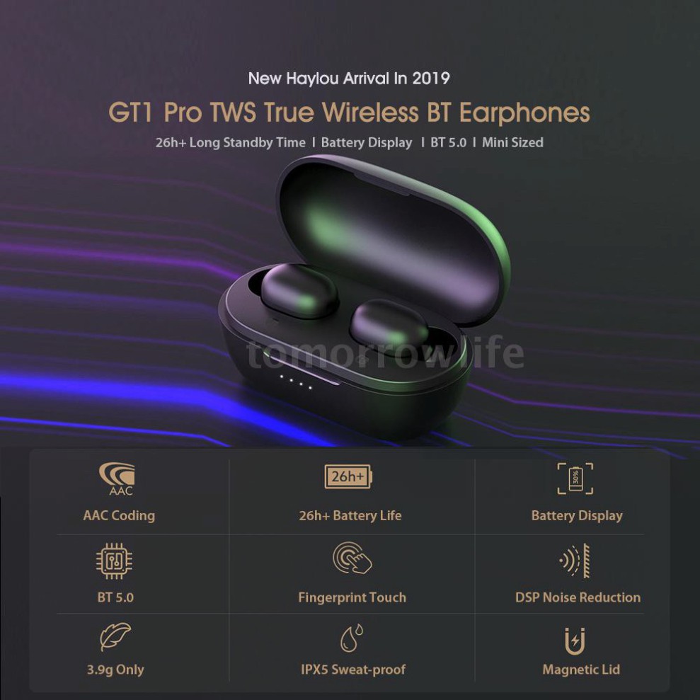 ## Bộ Tai Nghe Không Dây Bluetooth 5.0 Aac Dsp Xiaomi Haylou Gt1 Pro Tws Chống Ồn Kèm Phụ Kiện **