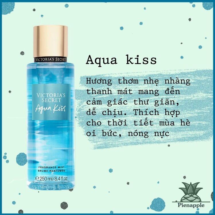 Body mist, Xịt thơm toàn thân Victoria Secret Aqua Kiss 250ml Hương Thơm nhẹ nhàng, Sang Trọng