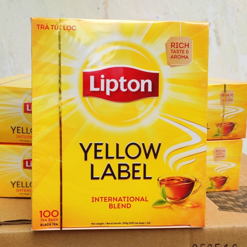 Hộp Trà Lipton túi lọc Yellow Label Tea hộp 100 gói, Trà Nhãn Vàng