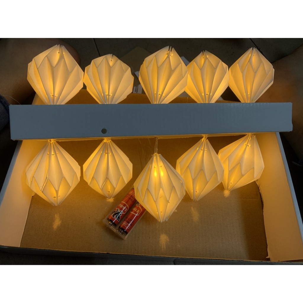 Dây đèn 10 bóng LED hình đèn lồng xinh xắn dùng để trang trí nội thất