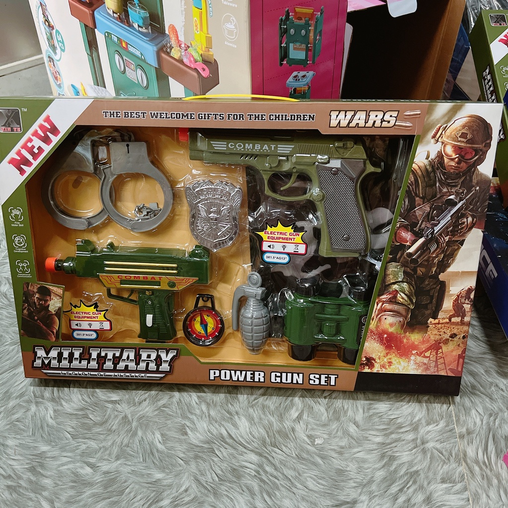 Đồ chơi tập làm POLICE xanh lục y hình cho bé