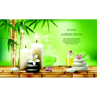 Tranh dán tường 3D SPA - vải lụa phủ kim sa (Kích thước theo yêu cầu)