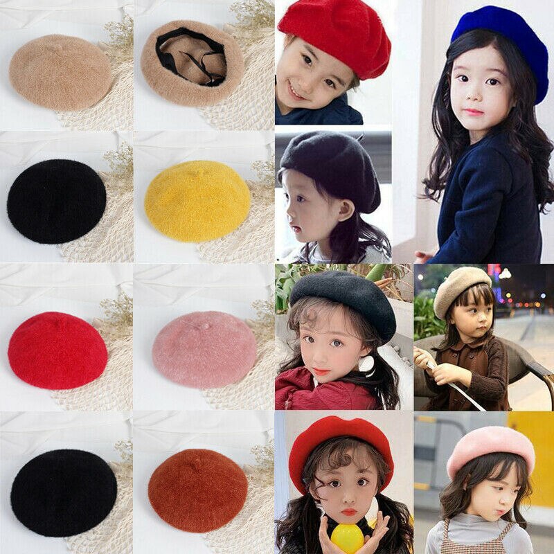 Nón beret thời trang thu đông dành cho bé gái 2 - 8 tuổi