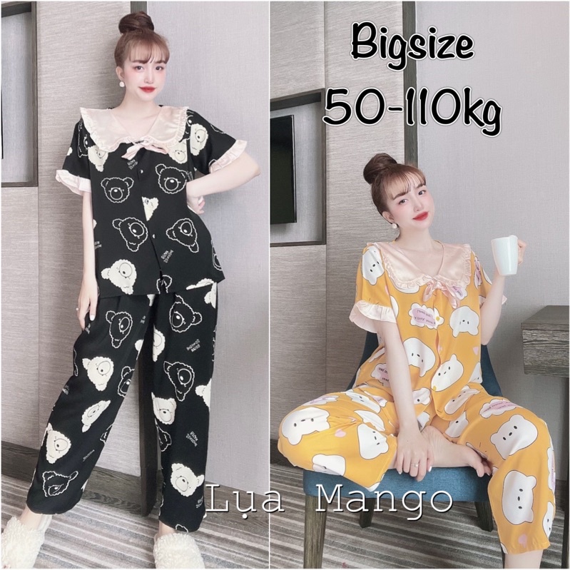 (50-110kg) Bộ Lụa Mango Bigsize chuẩn form, tôn dáng - đồ bộ mặc nhà cao cấp