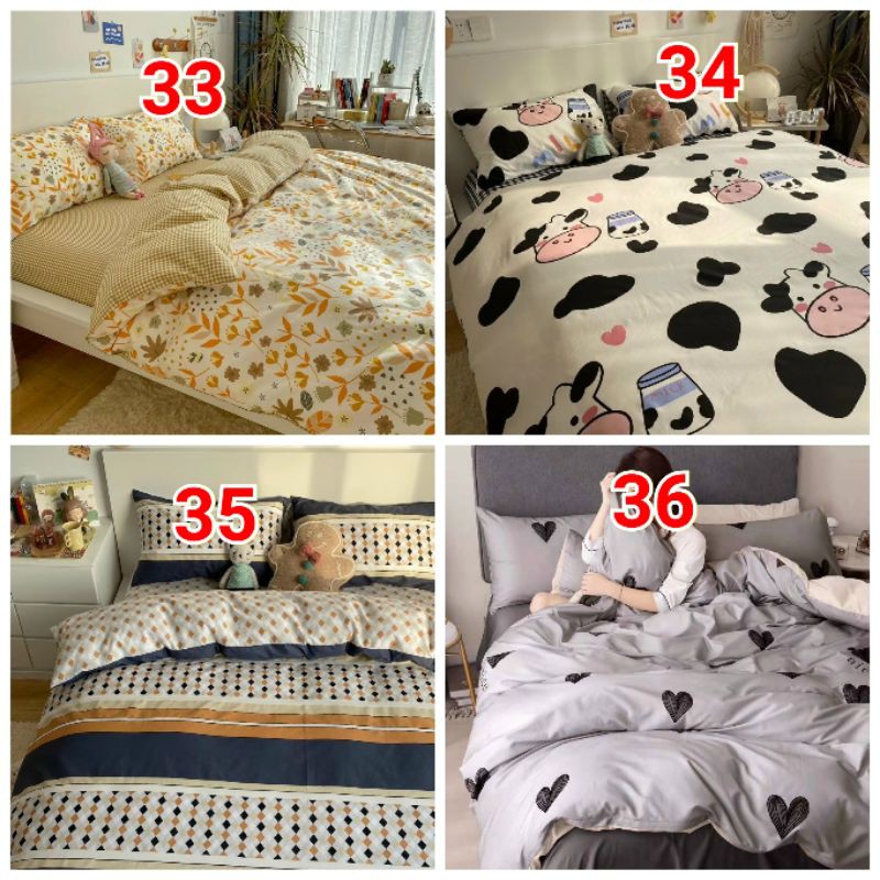 Bộ chăn ga gối phong cách Hàn quốc Cotton Living (100% cotton). Chọn mẫu