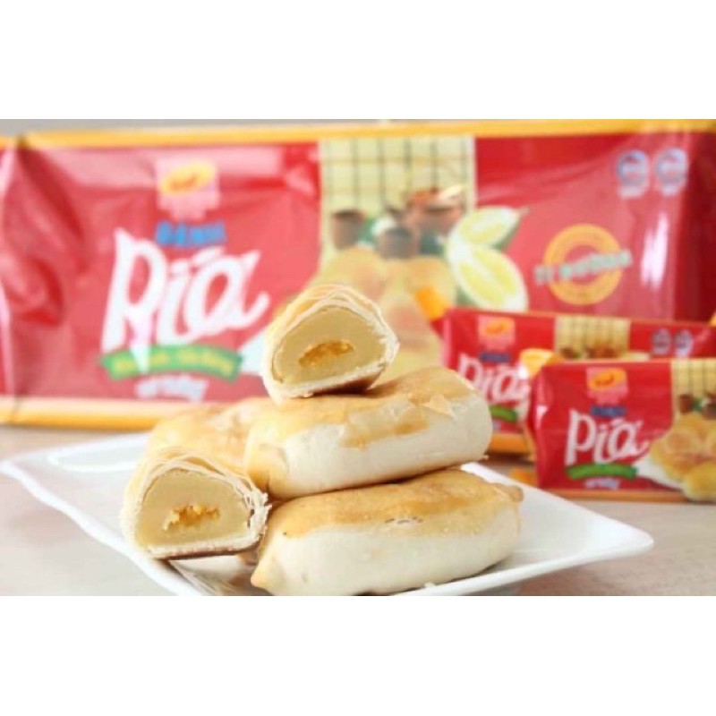 Bánh pía ít đường đậu xanh sầu riêng Tân Huê Viên có trứng