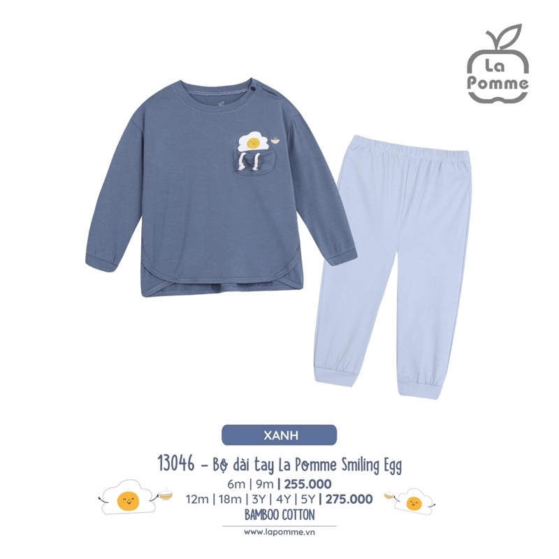 La Pomme bộ dài tay la pomme smiling egg AW2022