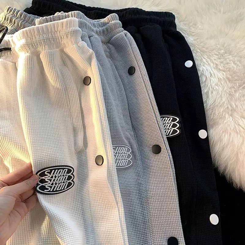 🔥Quần Jogger nam nữ🔥unisex-Quần ống rộng thiết kế có cúc bấm gấu quần cực chất Faru193