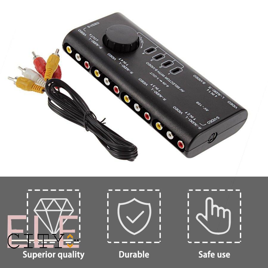 Bộ Chia Âm Thanh Video 4 Cổng 107ele 4 Trong 1