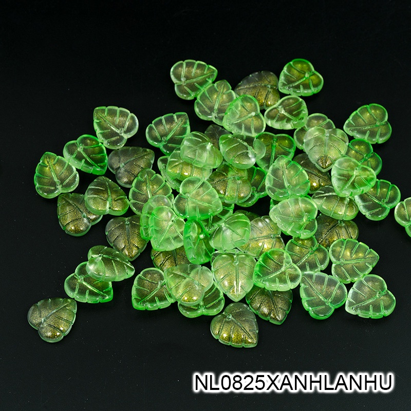 5 lá thủy tinh hình trái tim - 14*15mm - nguyên liệu làm trâm