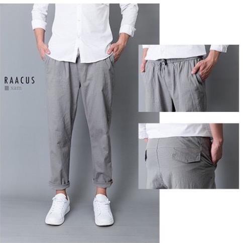 Quần nam baggy chất đũi dáng suông, quần baggy nam thể thao unisex ống rộng thời trang cao cấp  RAACUS – Q020 ་