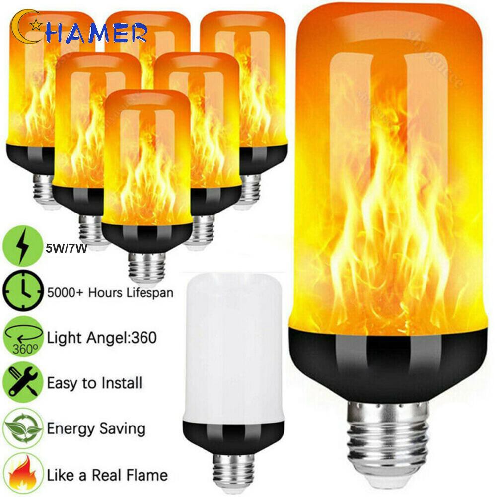 Đèn LED 90 bóng tạo hiệu ứng ngọn lửa giả có 4 chế độ E27 / B22 / E14 5w / 7w 85-265v