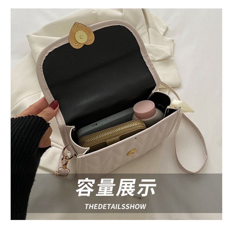 Túi Đeo Chéo Một Bên Vai Hình Vuông Nhỏ Màu Trơn Thêu Họa Tiết Phong Cách Mới NB00110 2022