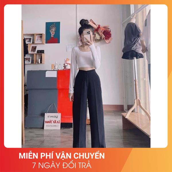 [Loại 1/Ảnh thật] Quần xuông ống rộng 24APRIL  Quần ống rộng cá tính dễ mặc chất lụa mịn mát dày dặn