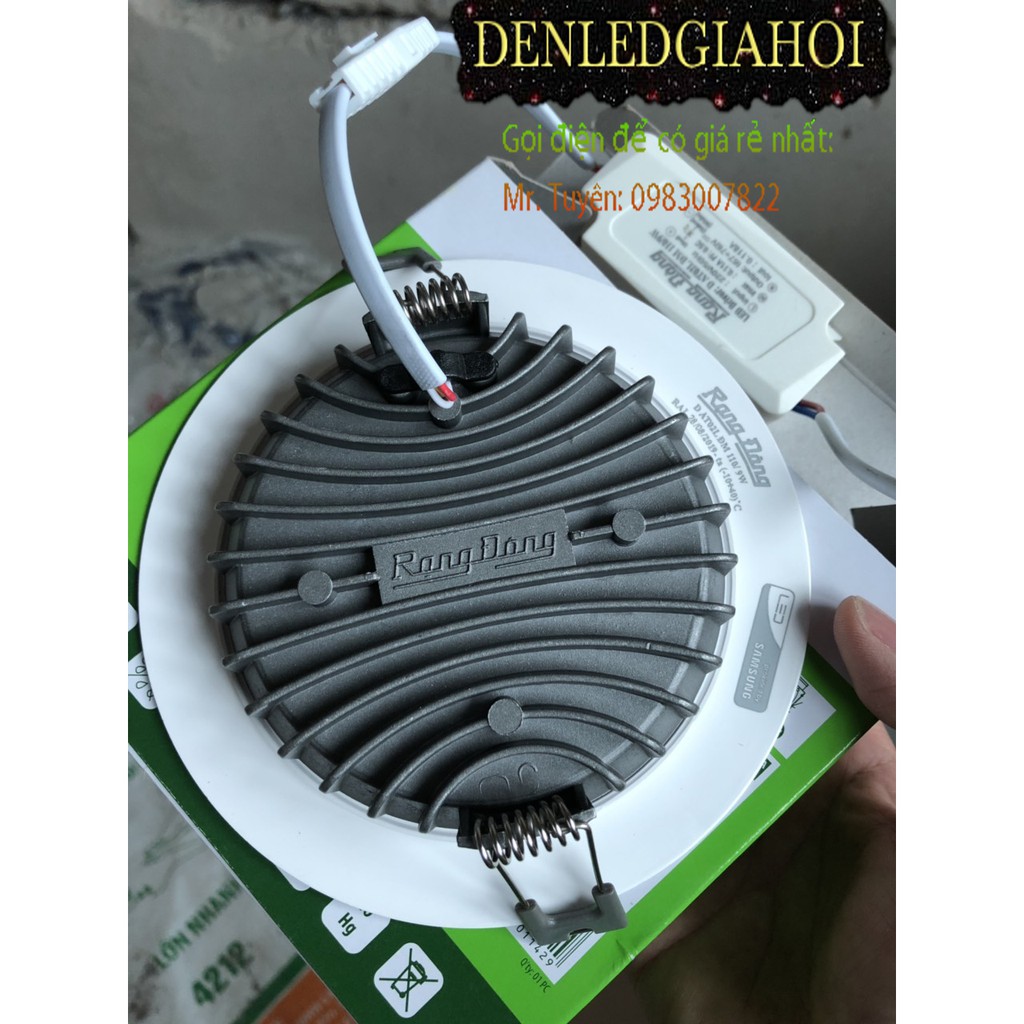 Đèn Led âm trần downlight cảm biến 9W Rạng Đông, Model D AT04L 110/9W PIR