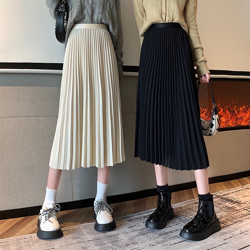 Chân Váy Chữ A Xếp Ly Dàng Dài Cạp Chun Thời Trang Sugal CV NU 014V3