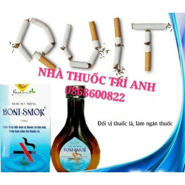 CHAI TO NƯỚC SÚC MIỆNG CAI THUỐC LÁ BONI SMOK 250ml