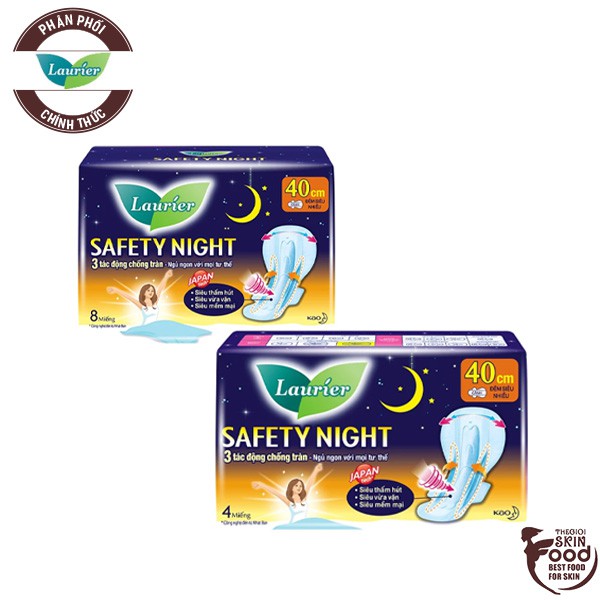 Băng Vệ Sinh Ban Đêm Siêu Nhiều 40cm Laurier Safety Night [che tên sản phẩm khi giao hàng]