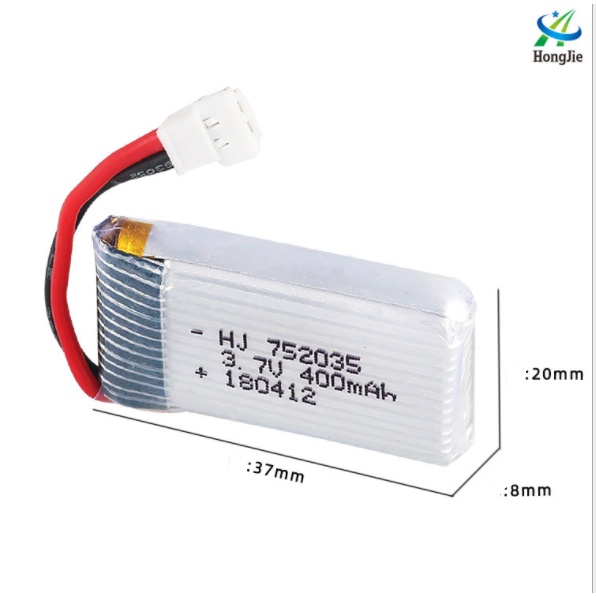 Pin 3.7v 400mah máy bay mini drone 4 cánh dòng xả 25c có mạch bảo vệ pin