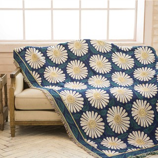 Thảm Vintage, Khăn phủ Sofa, Thảm nhập khẩu họa tiết Cúc Họa Mi 90x180cm