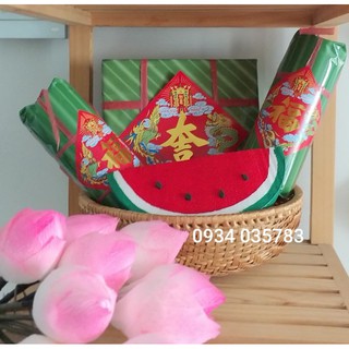 Combo bánh tét, bánh chưng, dưa hấu trang trí tết