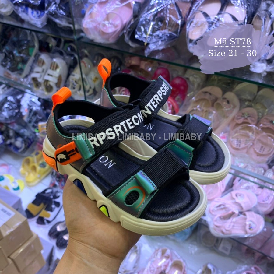 Sandal cho bé trai 1 - 5 tuổi quai hậu da mềm kiểu dáng thời trang đế chống trơn trượt phong cách Hàn ST78