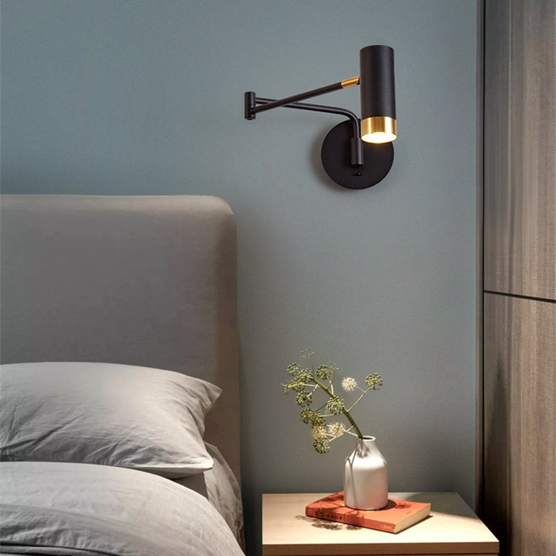 Đèn LED Gắn Tường Trang Trí Phòng Ngủ Có Công Tắc Xoay Tay Dài Hiện Đại